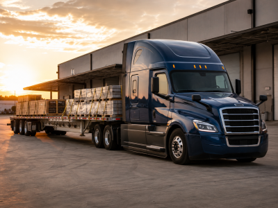 Flatbed and step deck trailer icon